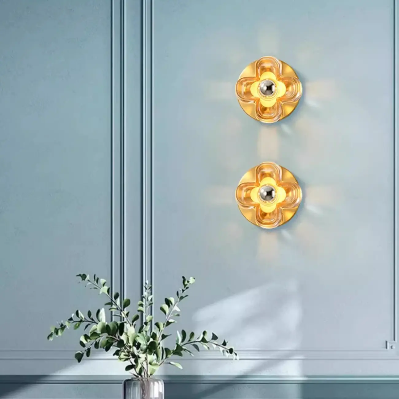 Modern Elegant Glass LED Vanity Light with Flower Design Image - 3 | homeyfad