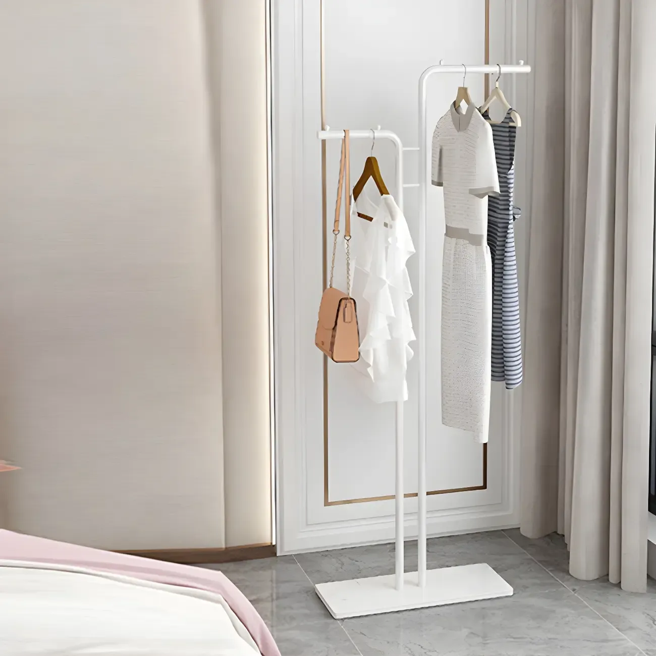 Contemporary Metal Coat Rack with Hooks Image - 15