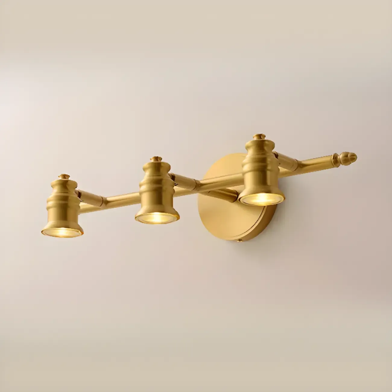 3 Bulb Brass Bath Vanity Light Fixture with Vintage Design Image - 16