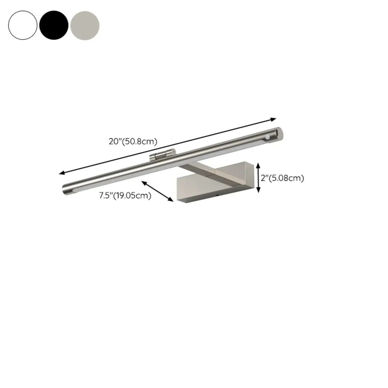 Modern Dimmable Metal Vanity Light Fixture for Bathrooms #size
