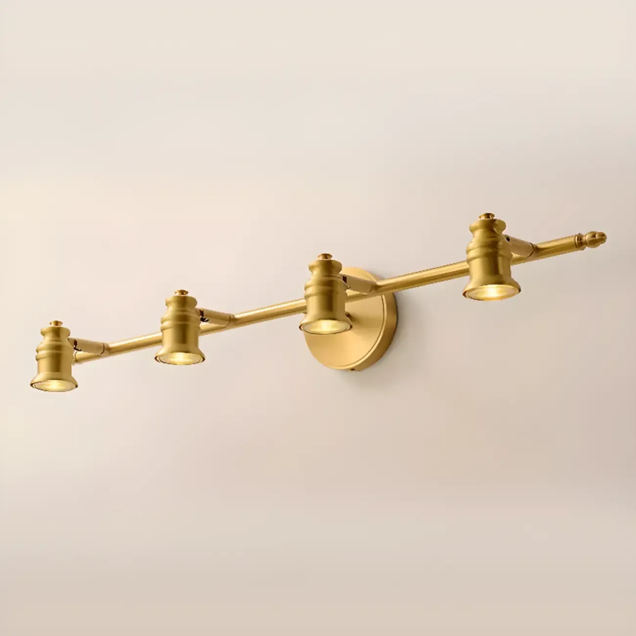 3 Bulb Brass Bath Vanity Light Fixture with Vintage Design Image - 17