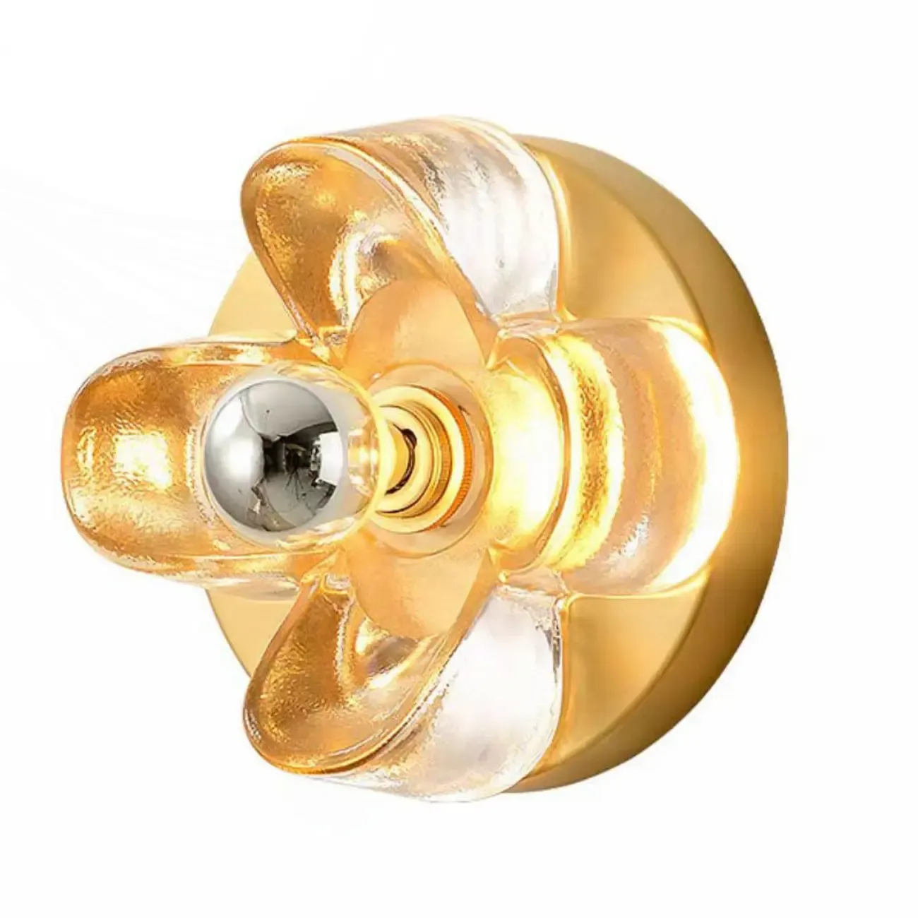 Modern Elegant Glass LED Vanity Light with Flower Design Image - 5