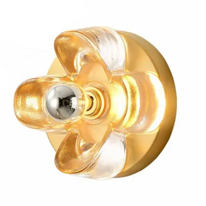 Modern Elegant Glass LED Vanity Light with Flower Design Image - 5