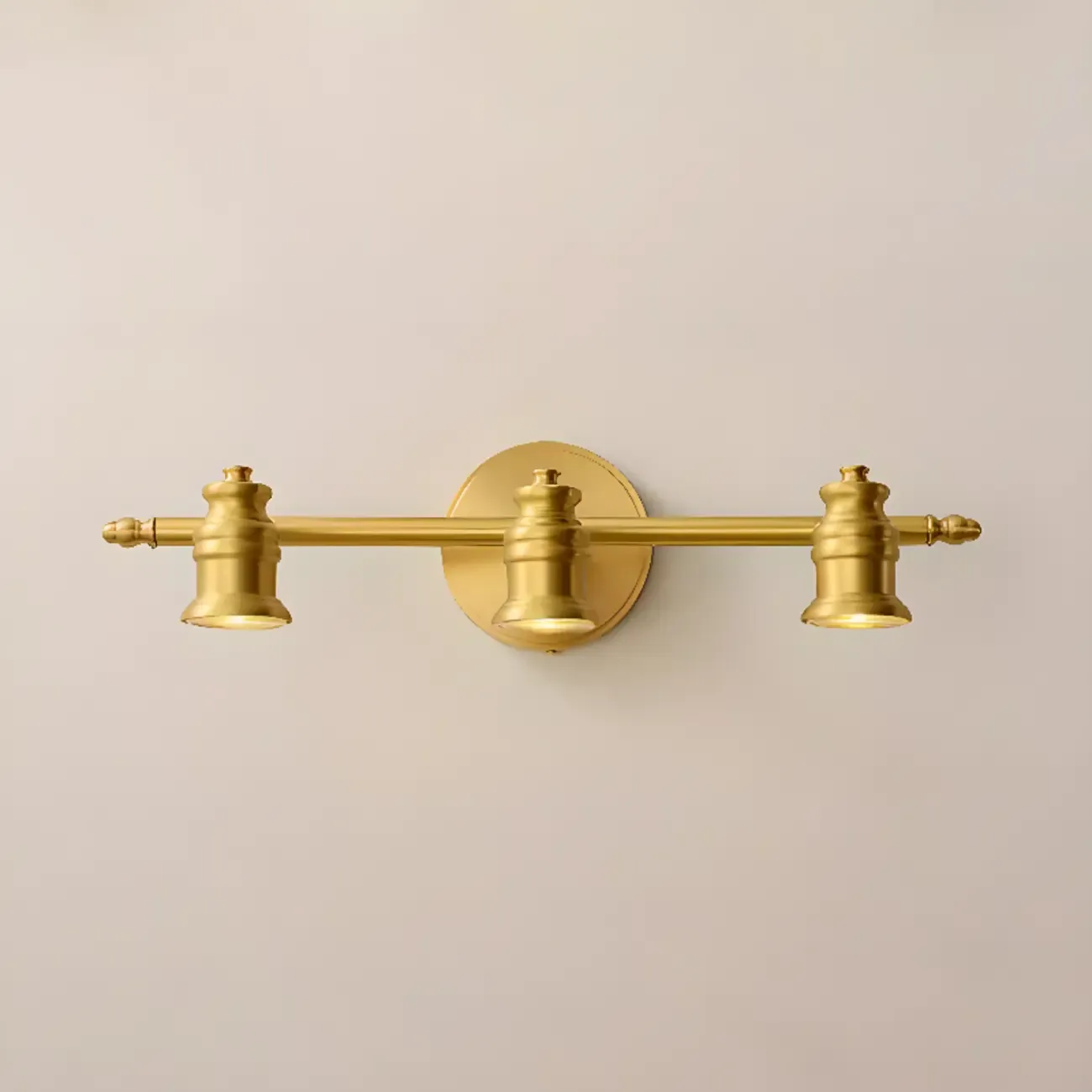 3 Bulb Brass Bath Vanity Light Fixture with Vintage Design Image - 18