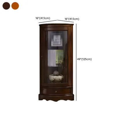 Traditional Wooden Corner Display Cabinet for Living Room #size