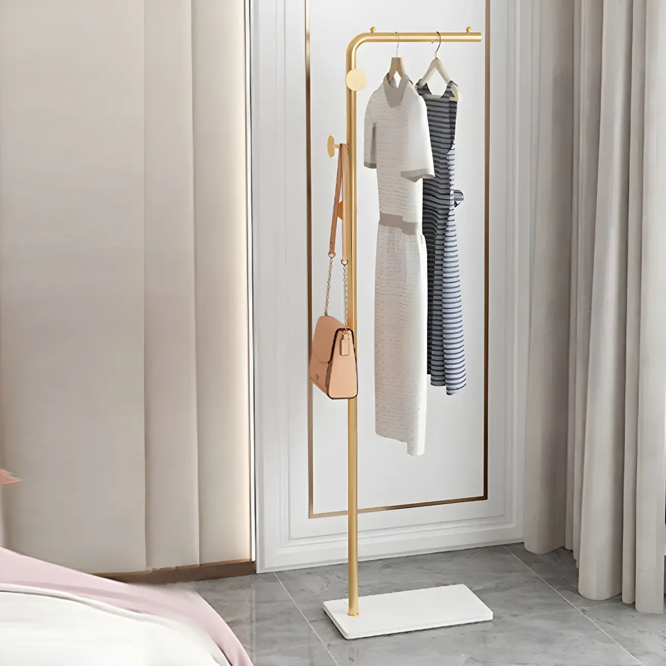 Contemporary Metal Coat Rack with Hooks Image - 17