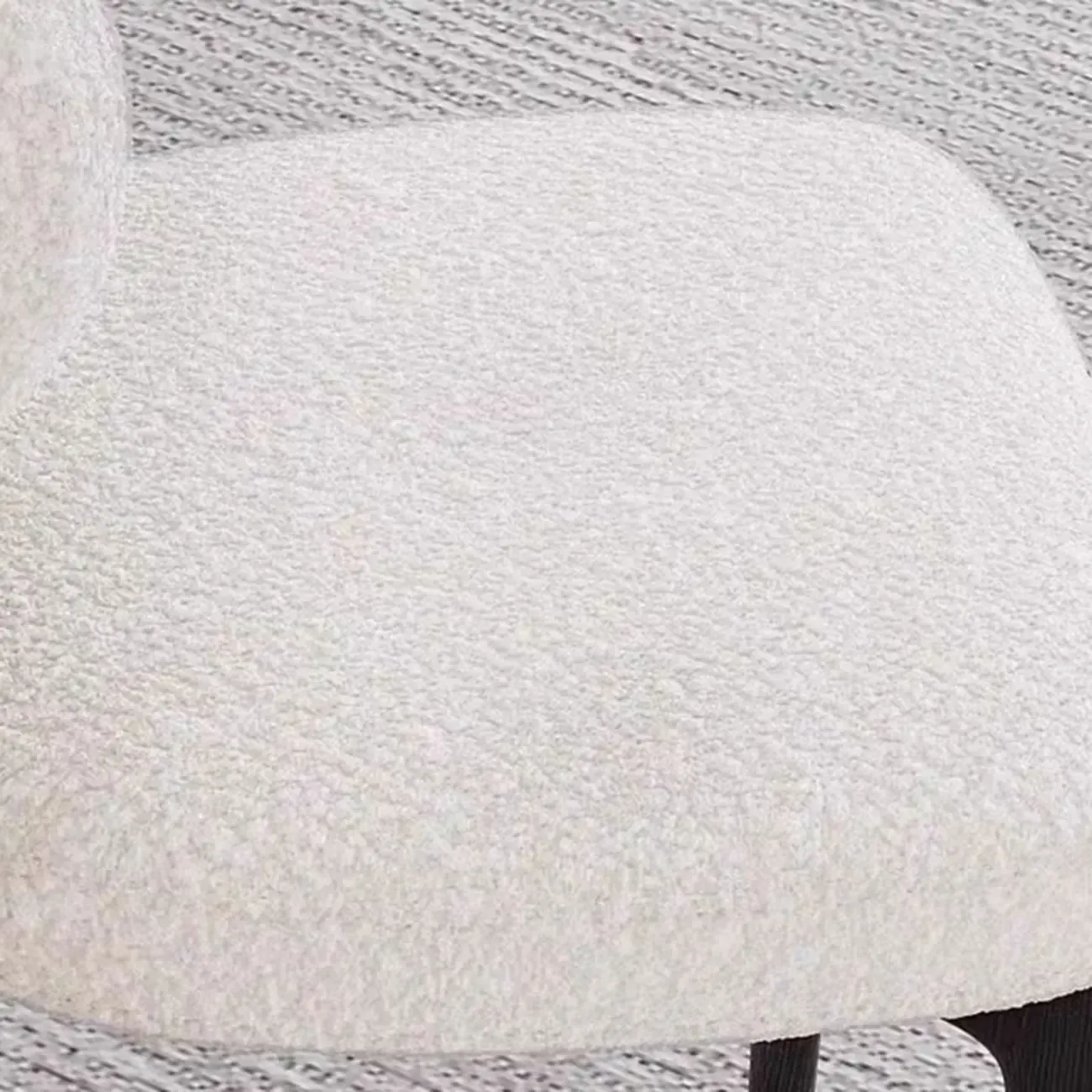 Scandinavian Low Back Upholstered Wood Dining Chair Image - 6