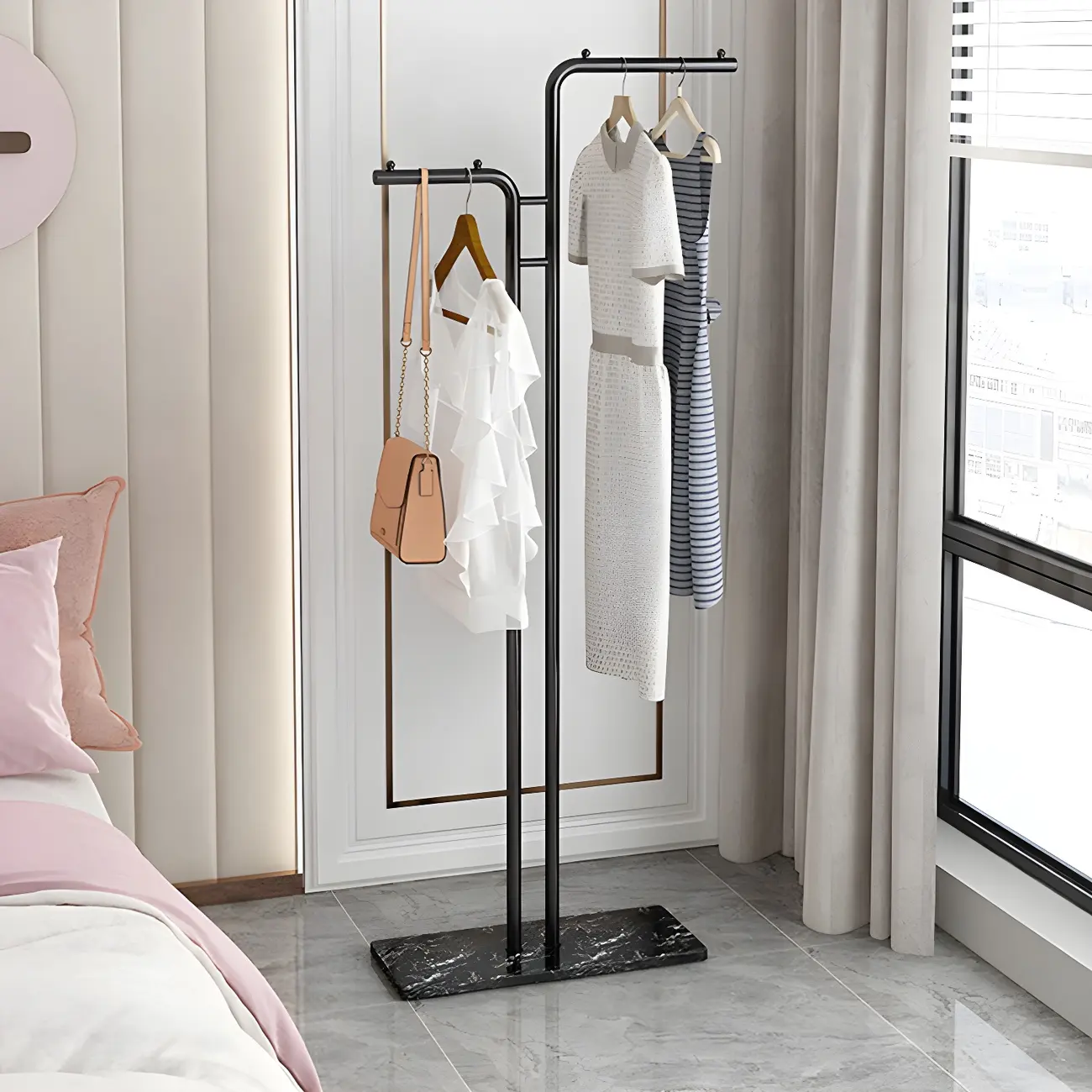 Contemporary Metal Coat Rack with Hooks Image - 18 | homeyfad