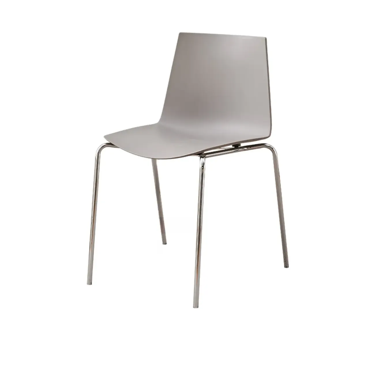Minimalist Plastic Stackable Metal Armless Dining Chair Image - 7