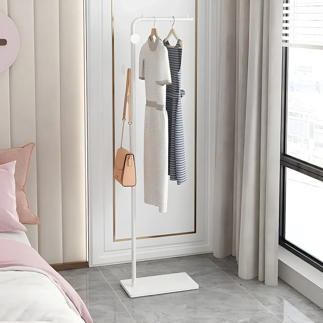 Contemporary Metal Coat Rack with Hooks Image - 19