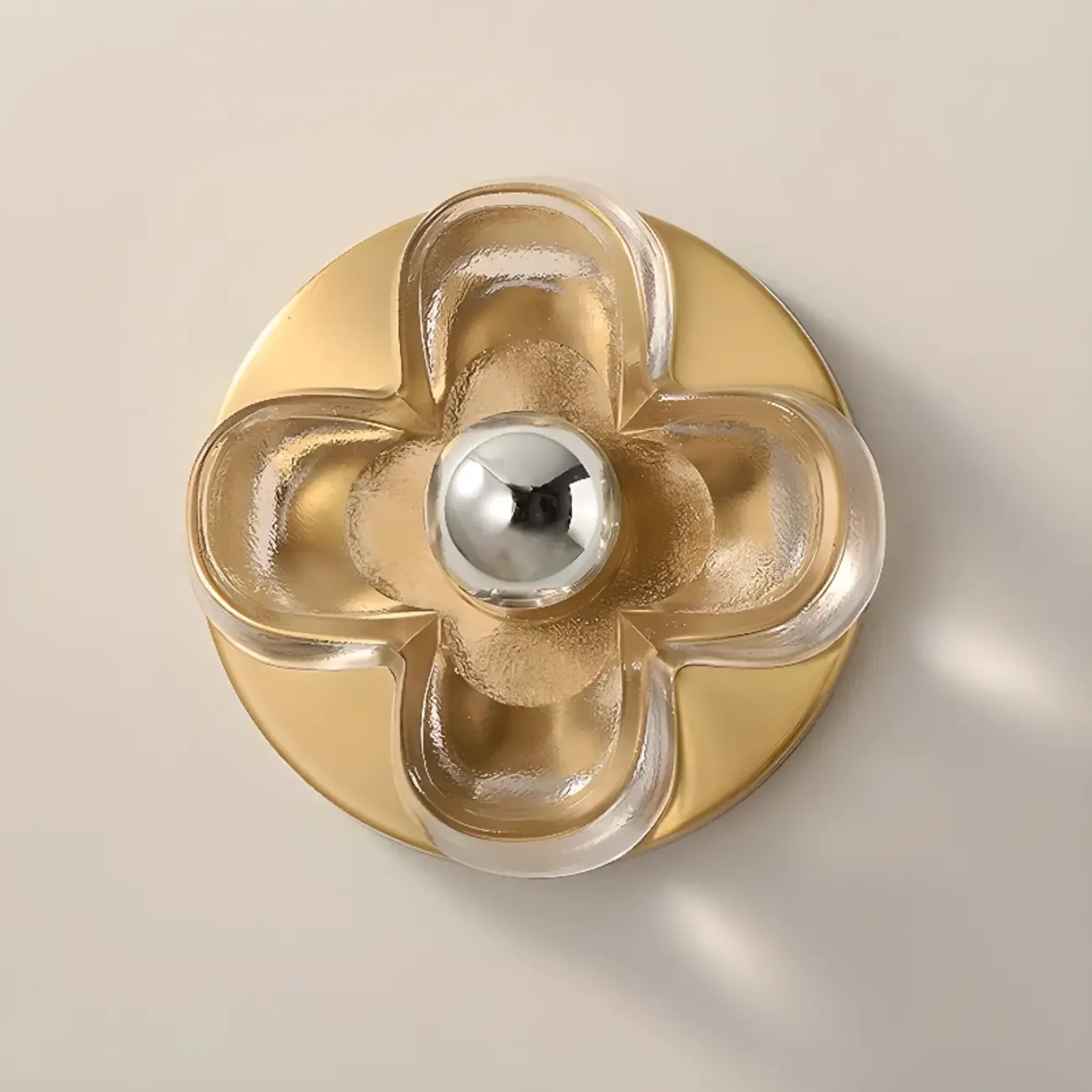 Modern Elegant Glass LED Vanity Light with Flower Design Image - 8