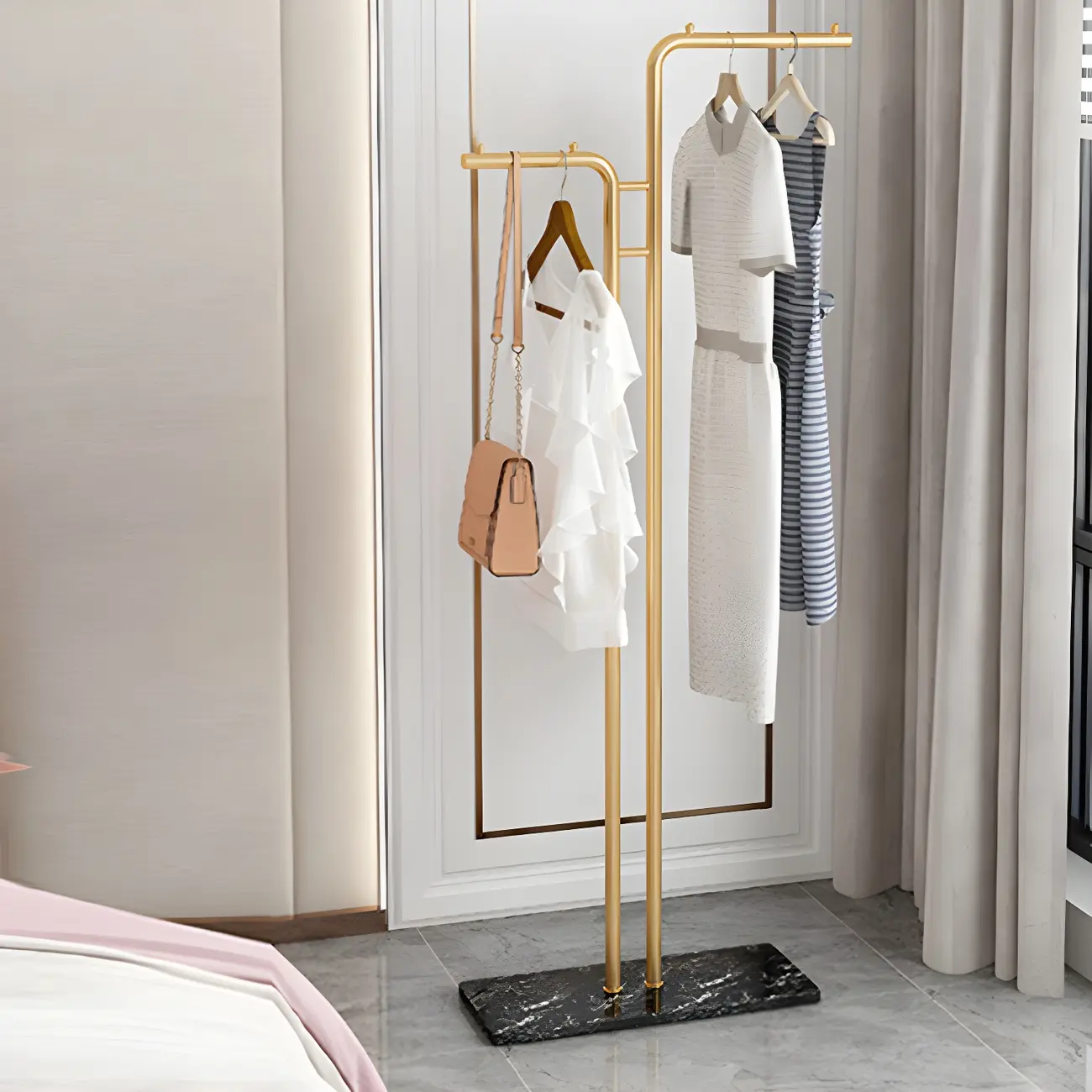 Contemporary Metal Coat Rack with Hooks Image - 21 | homeyfad
