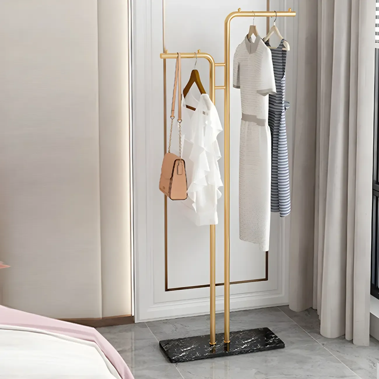 Contemporary Metal Coat Rack with Hooks Image - 21