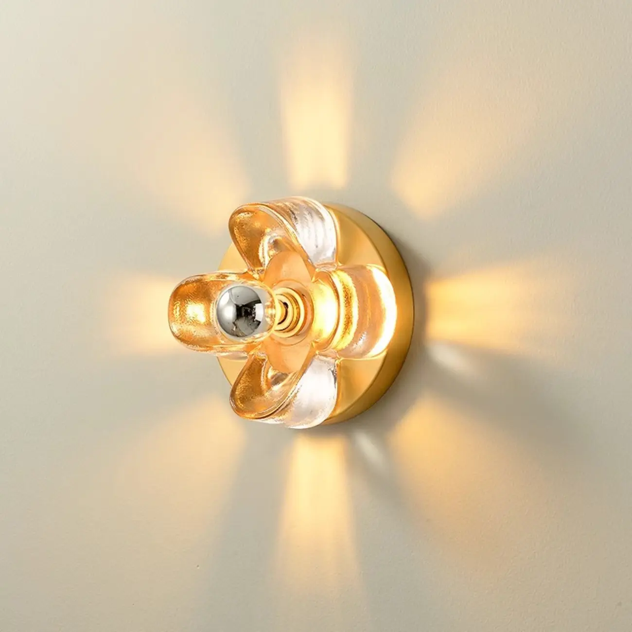 Modern Elegant Glass LED Vanity Light with Flower Design Image - 9 | homeyfad