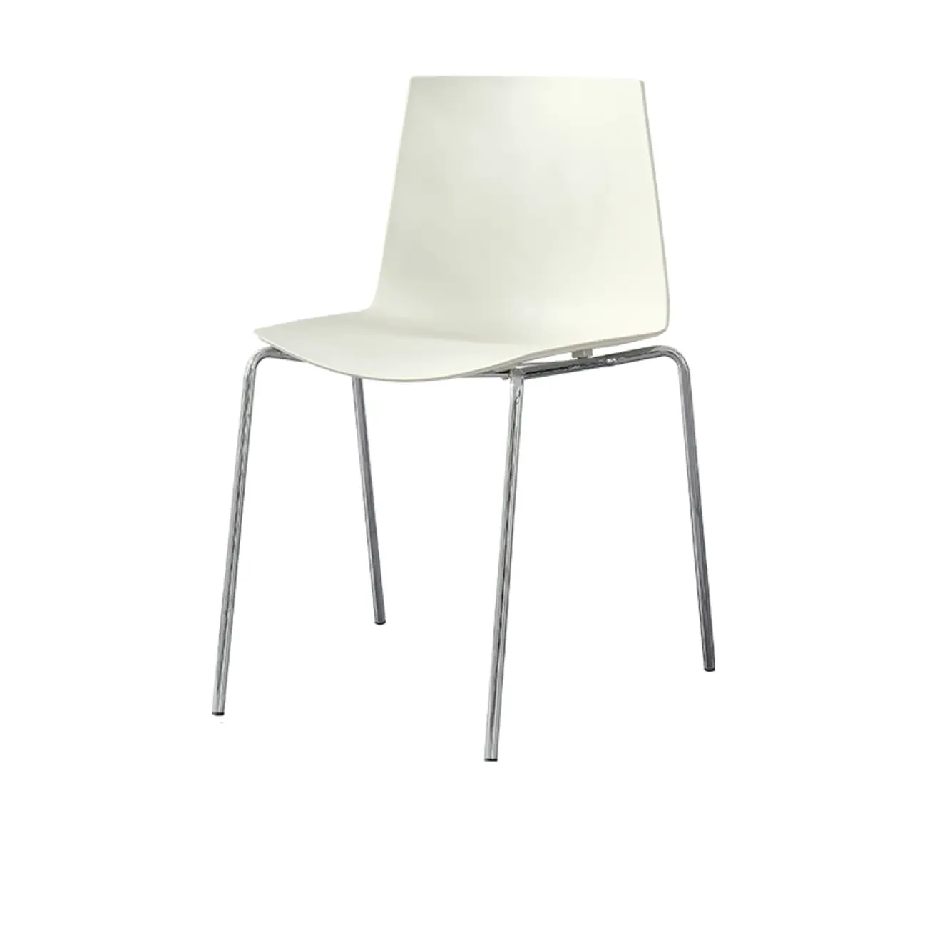 Minimalist Plastic Stackable Metal Armless Dining Chair Image - 9 | homeyfad