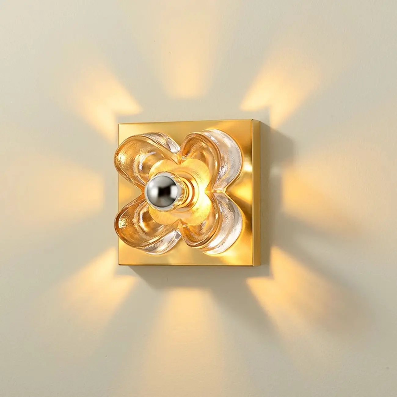 Modern Elegant Glass LED Vanity Light with Flower Design Image - 10 | homeyfad