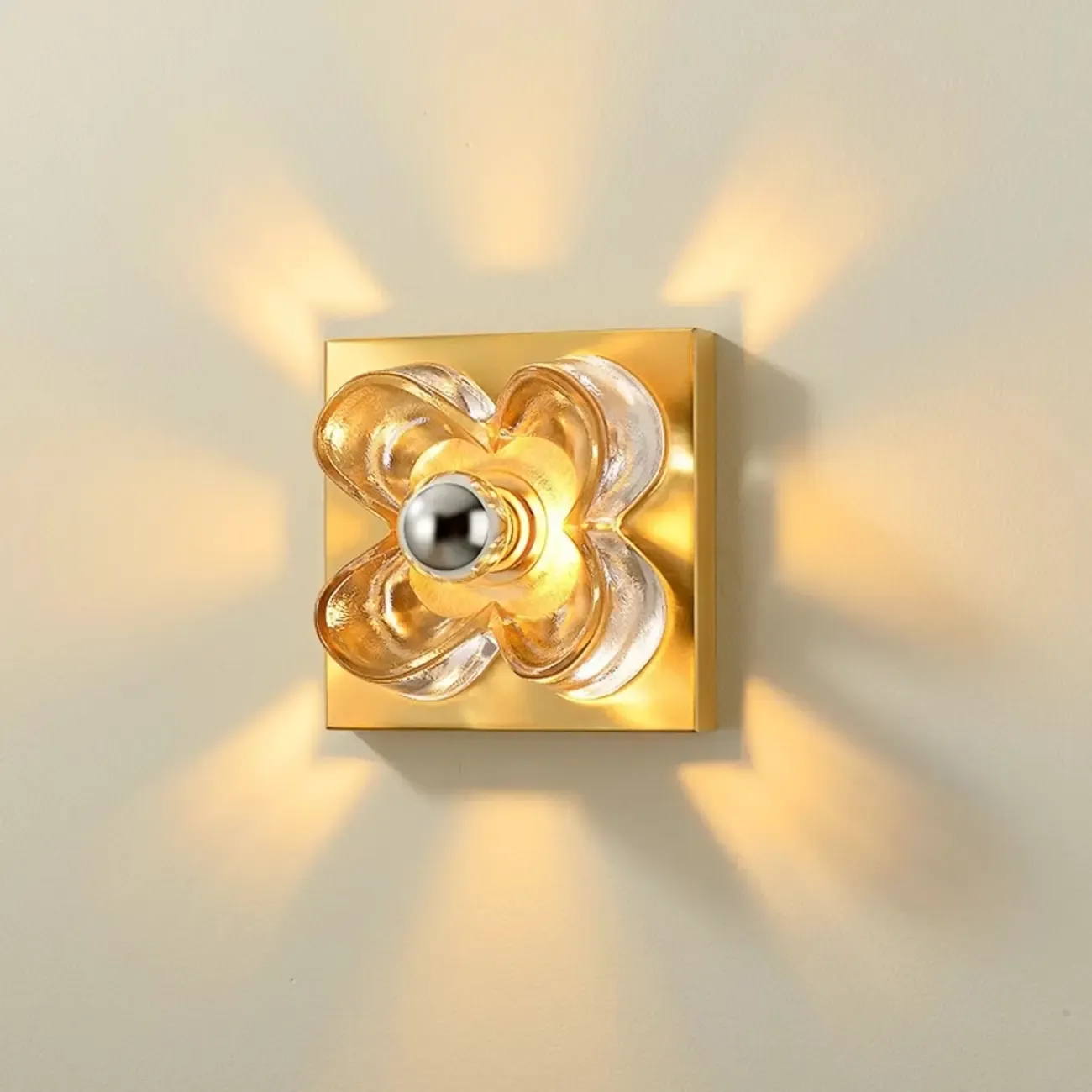 Modern Elegant Glass LED Vanity Light with Flower Design Image - 10