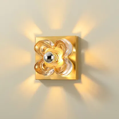 Modern Elegant Glass LED Vanity Light with Flower Design Image - 10