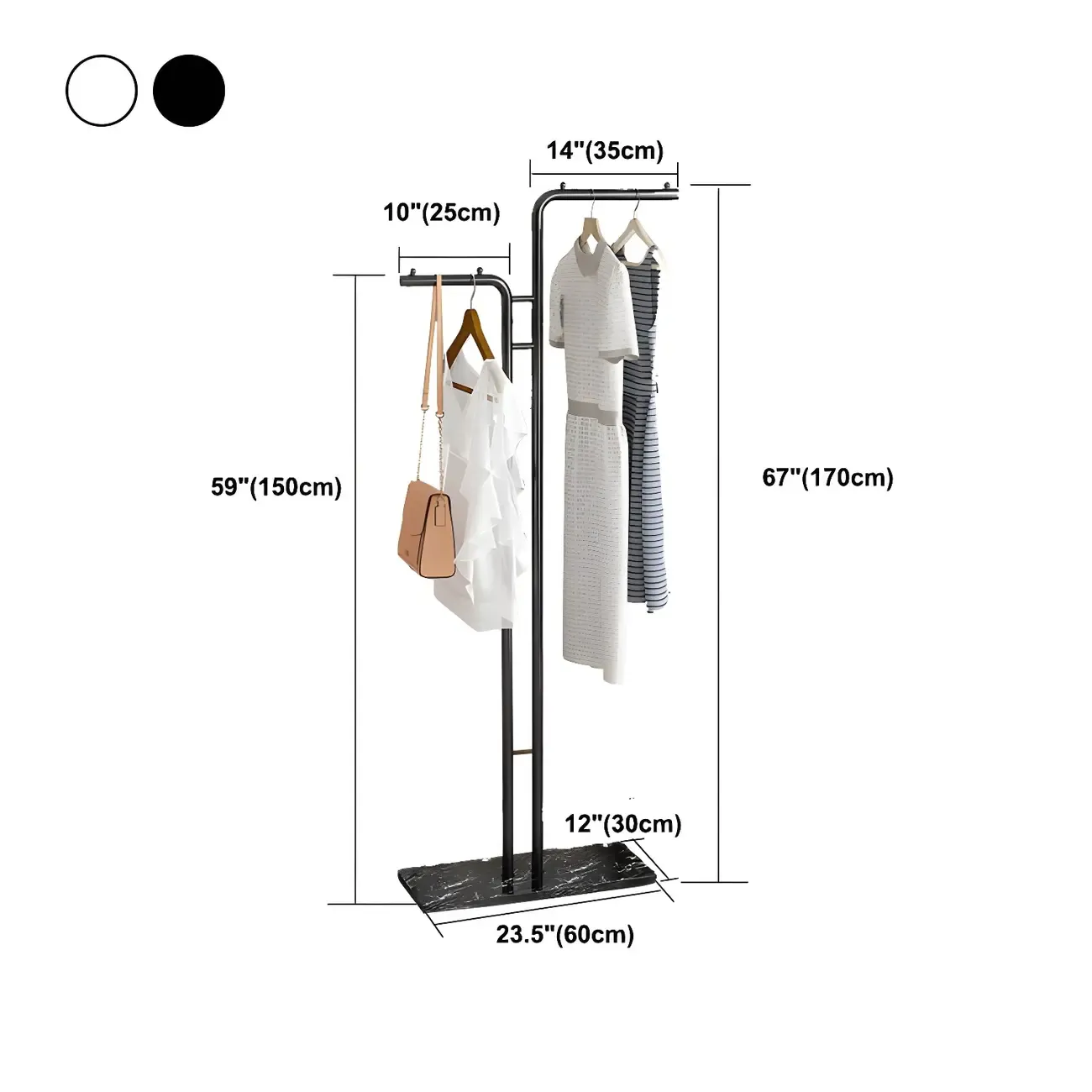 Contemporary Metal Coat Rack with Hooks Image - 23