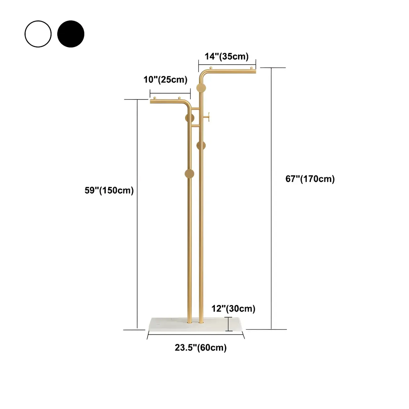 Contemporary Metal Coat Rack with Hooks Image - 24
