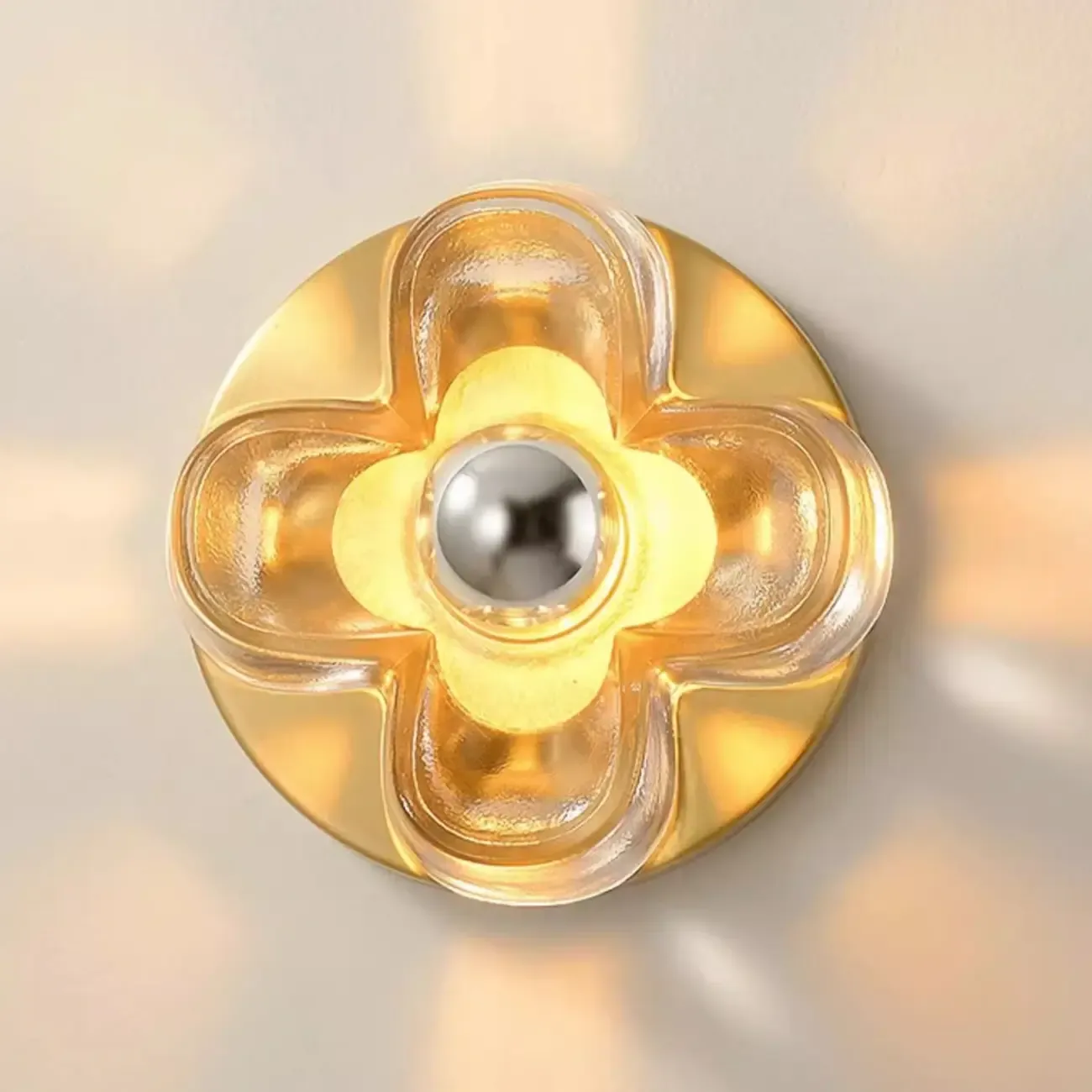 Modern Elegant Glass LED Vanity Light with Flower Design Image - 11