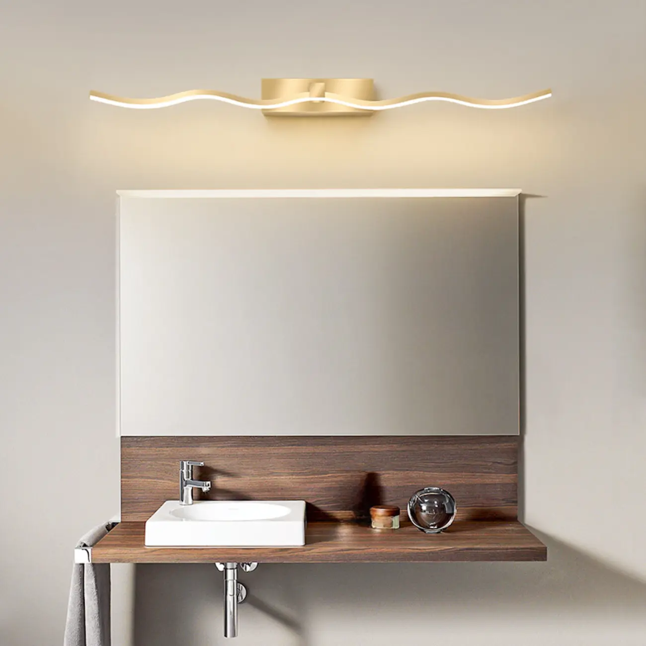 Wall-Mounted Bathroom LED Vanity Light with Silica Gel Shade Image - 1 | homeyfad