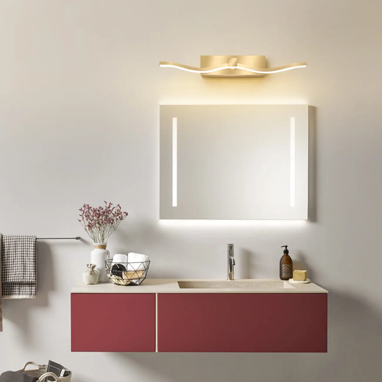 Wall-Mounted Bathroom LED Vanity Light with Silica Gel Shade Image - 3 | homeyfad