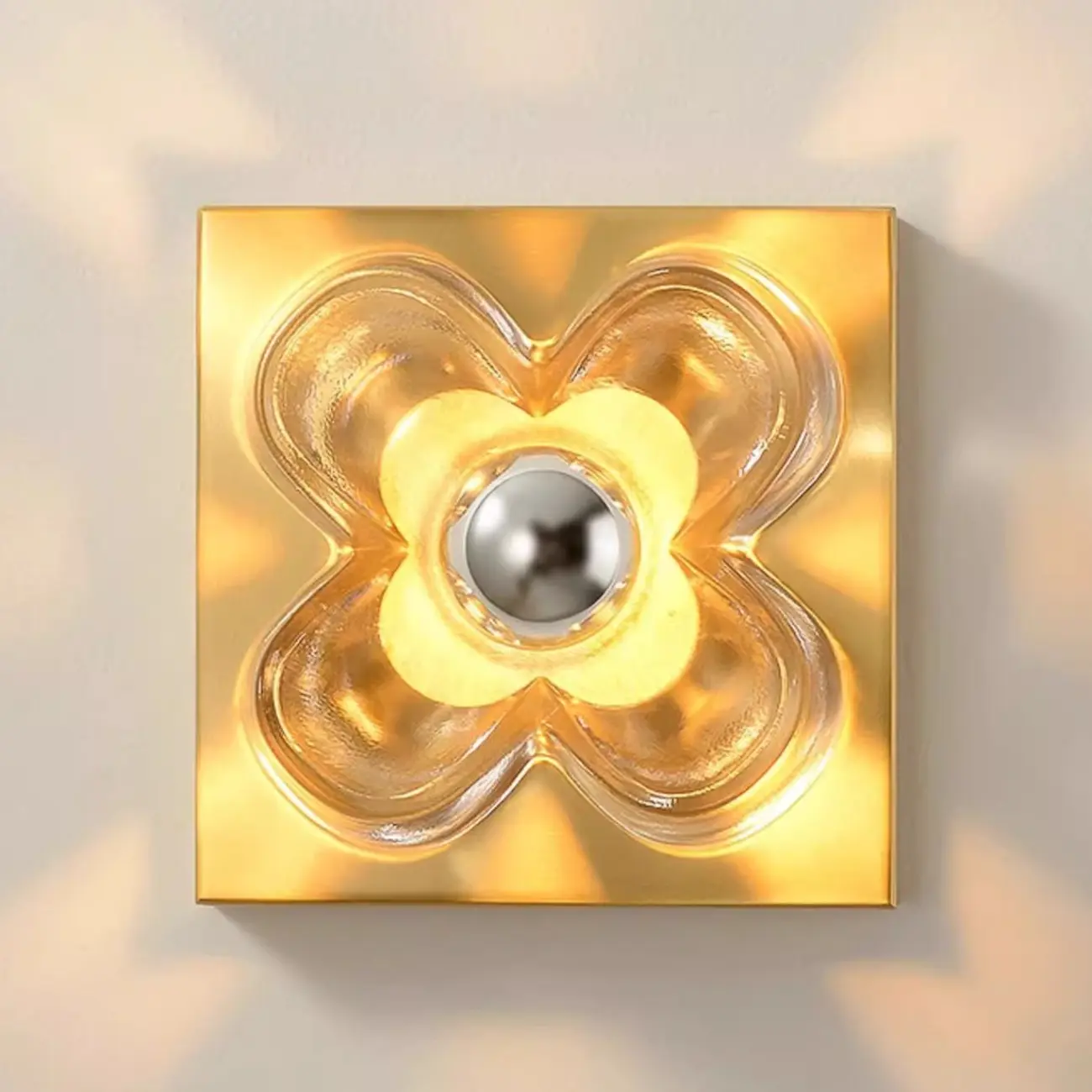 Modern Elegant Glass LED Vanity Light with Flower Design Image - 13 | homeyfad