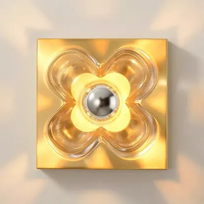 Modern Elegant Glass LED Vanity Light with Flower Design Image - 13