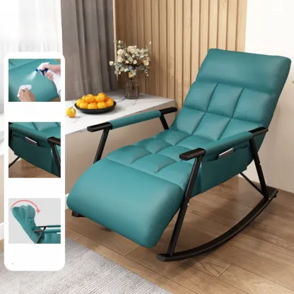 Modern Metal Track Arms Upholstered Rocking Chair  Image - 2