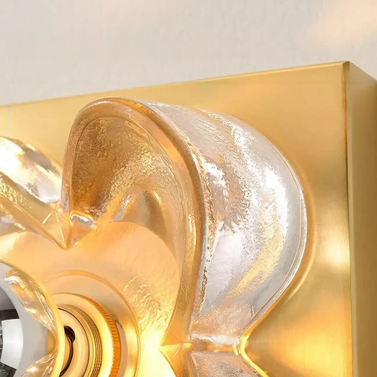 Modern Elegant Glass LED Vanity Light with Flower Design Image - 14