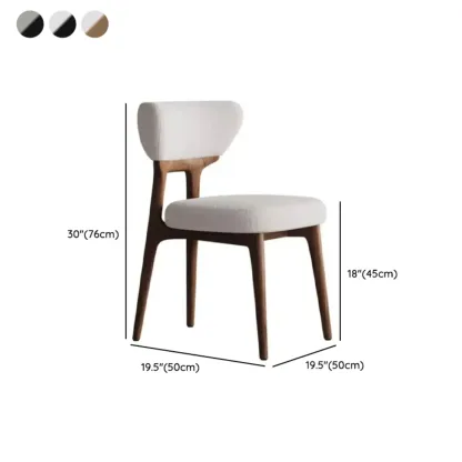 Scandinavian Low Back Upholstered Wood Dining Chair Image - 16