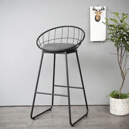 Adjustable Metal Swivel Bar Stools with Cushions Image - 1