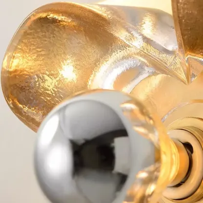 Modern Elegant Glass LED Vanity Light with Flower Design Image - 16