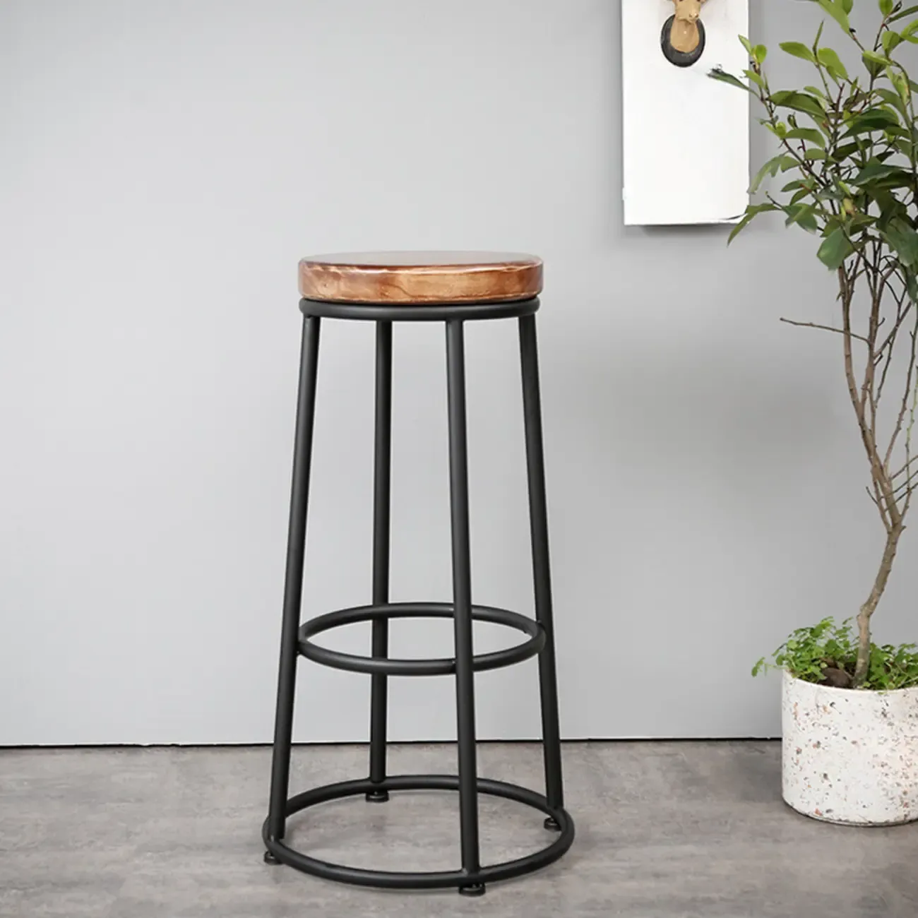 Adjustable Metal Swivel Bar Stools with Cushions Image - 3