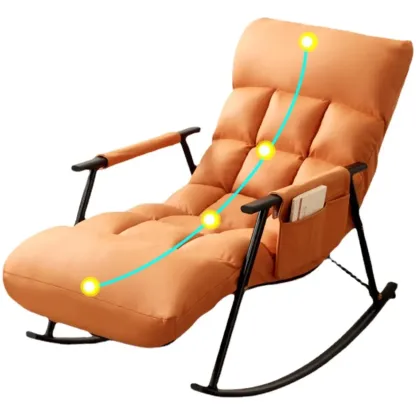 Modern Metal Track Arms Upholstered Rocking Chair  Image - 6