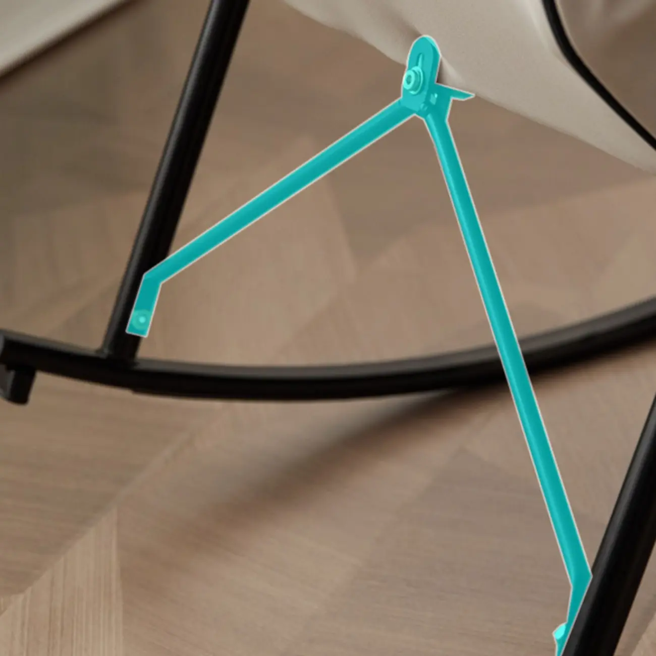 Modern Metal Track Arms Upholstered Rocking Chair  Image - 7 | homeyfad