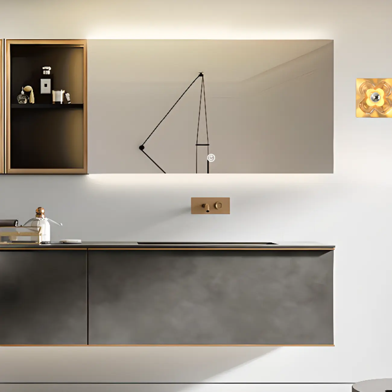 Modern Elegant Glass LED Vanity Light with Flower Design Image - 18 | homeyfad