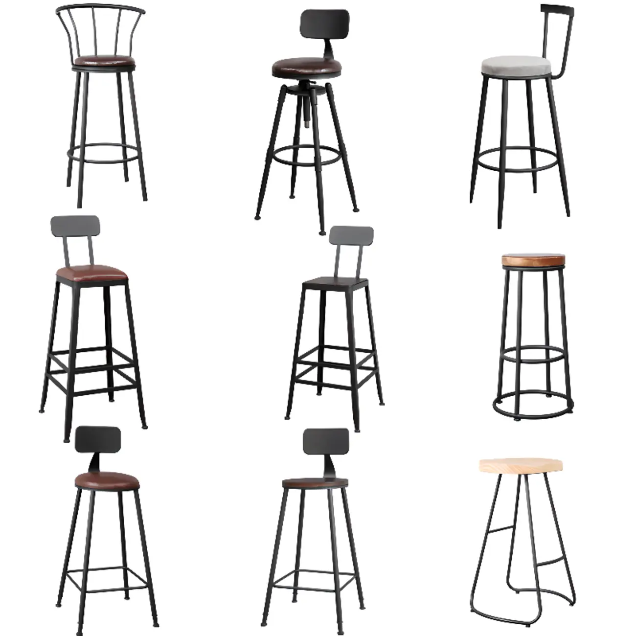 Adjustable Metal Swivel Bar Stools with Cushions Image - 6 | homeyfad