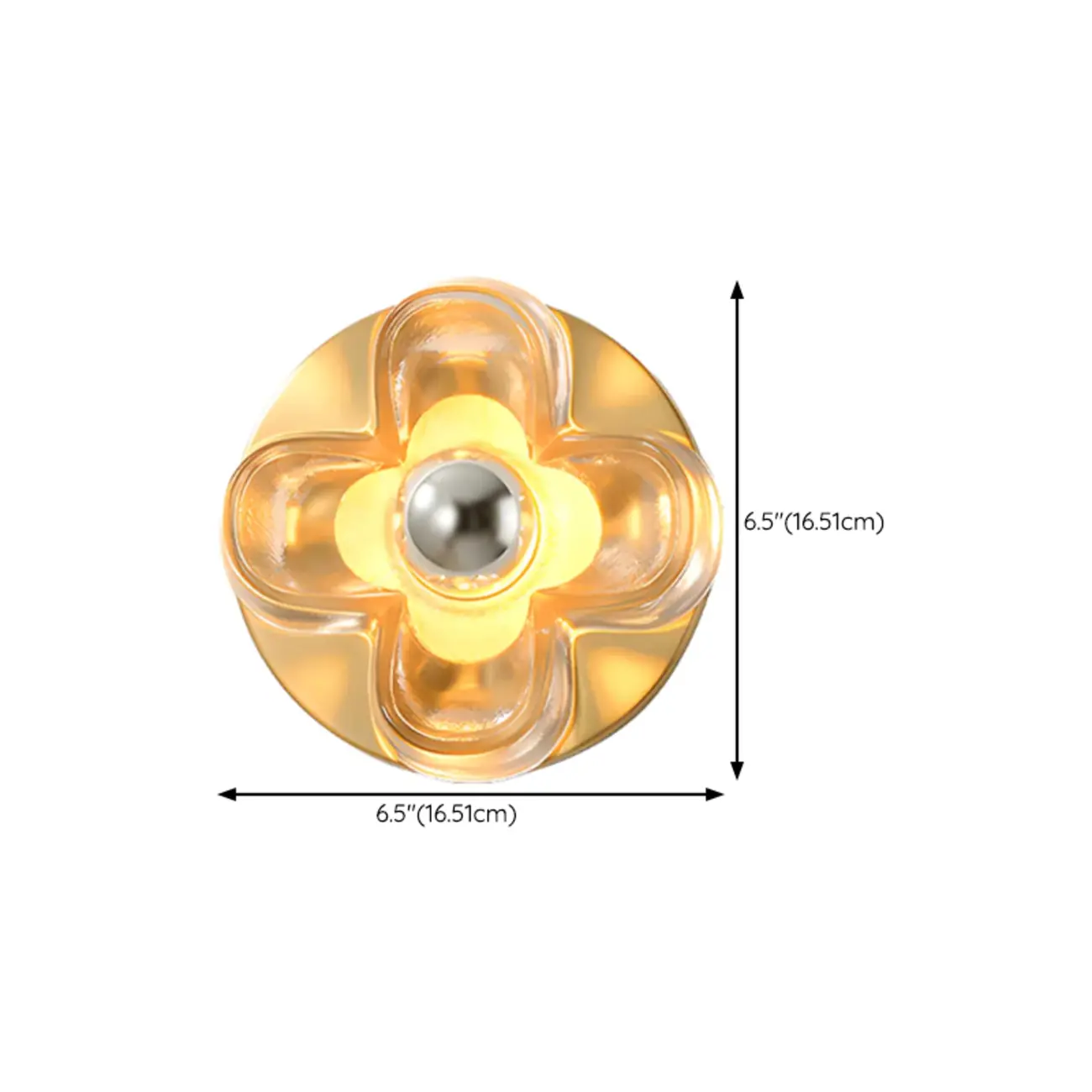 Modern Elegant Glass LED Vanity Light with Flower Design #size