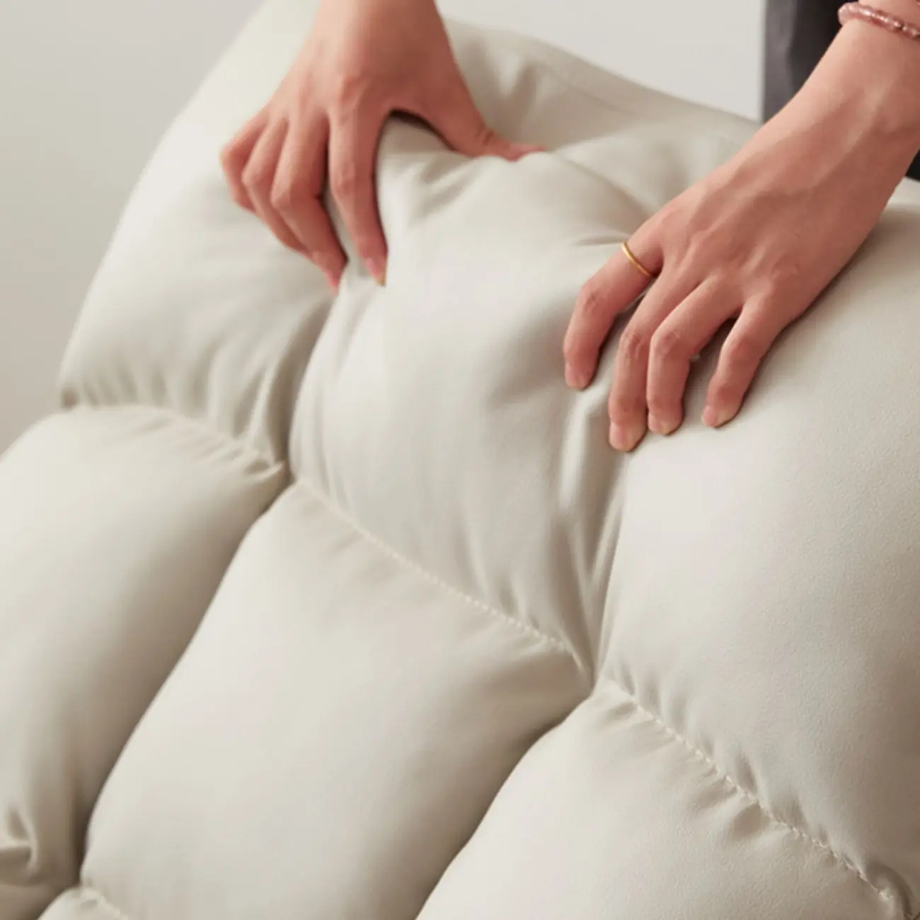 Modern Metal Track Arms Upholstered Rocking Chair  Image - 9 | homeyfad