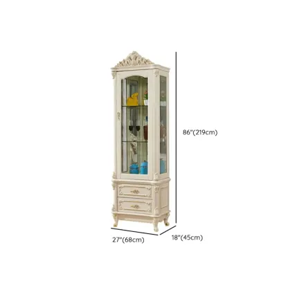  Lavish Style Wooden Glass Display Cabinet for Living Room #size