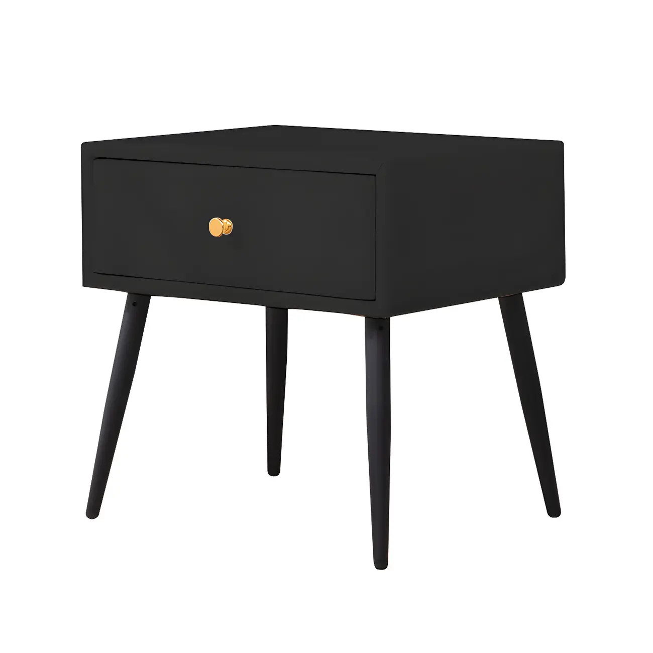 Modern Blue Leather Bedside Table with 2 Storage Drawers Image - 2 | homeyfad