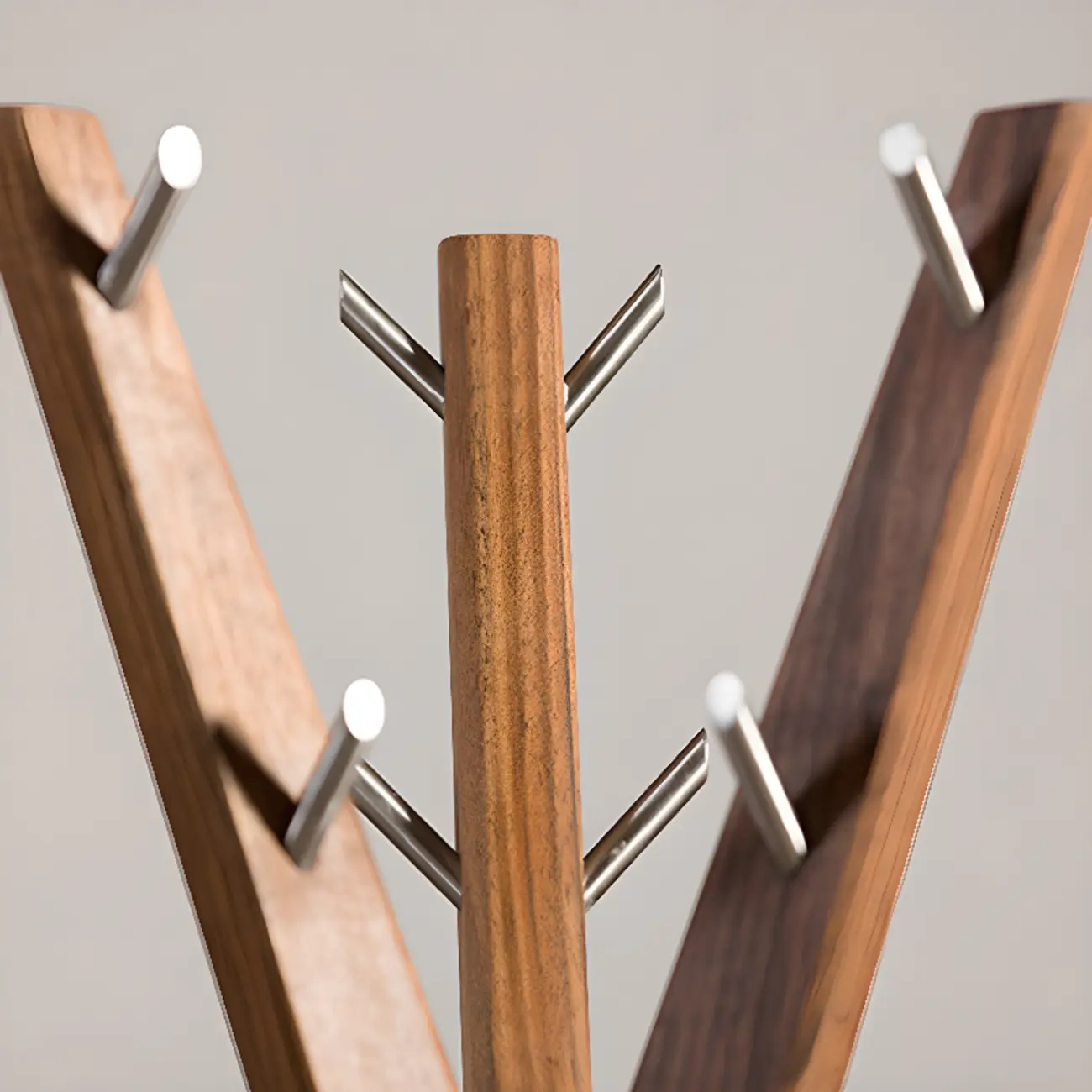 Modern Free Standing Wooden Coat Rack in Oak Image - 2 | homeyfad