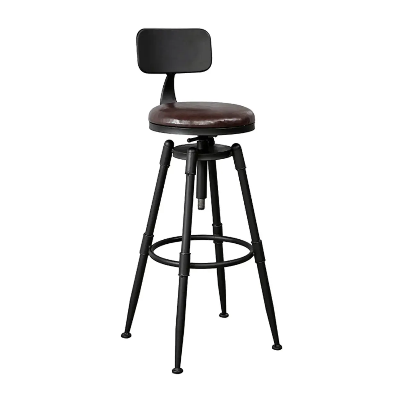 Adjustable Metal Swivel Bar Stools with Cushions Image - 8