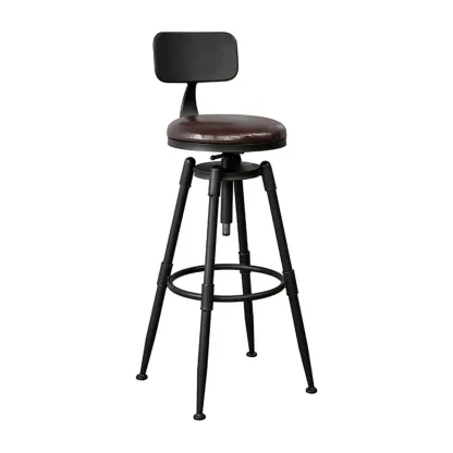 Adjustable Metal Swivel Bar Stools with Cushions Image - 8