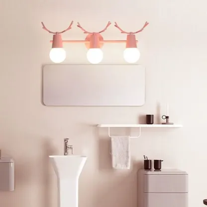 3-Light Modern Antler LED Vanity Light Fixture for Bathroom Image - 2