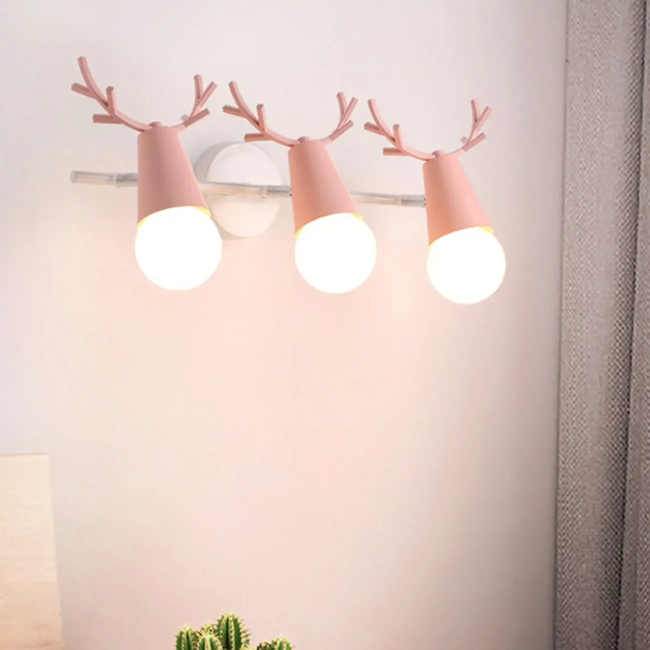 3-Light Modern Antler LED Vanity Light Fixture for Bathroom Image - 3