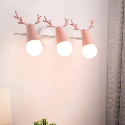3-Light Modern Antler LED Vanity Light Fixture for Bathroom Image - 3