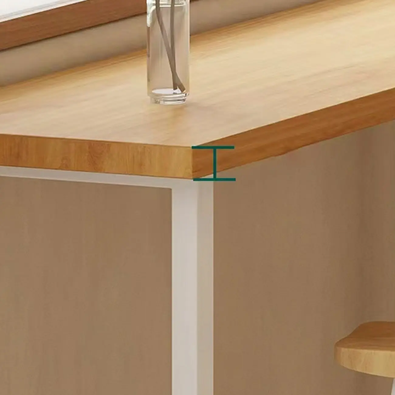 Simplistic Pine Wood Bar Table with White Metal Base for Dining Image - 8 | homeyfad